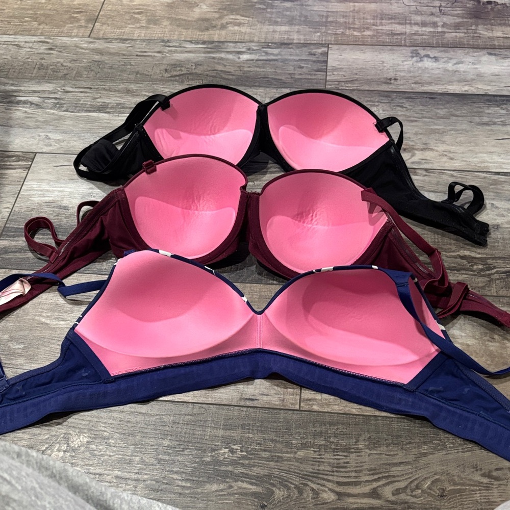PINK Victoria's Secret Black, Burgundy, and Blue Bras - Picture 2 of 5
